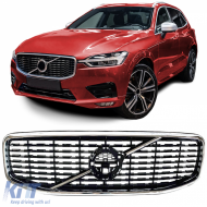 Radiator grille black gloss with chrome frame fits Volvo XC60 II 2017-2021