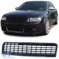 image-13-Radiator grille without emblem black for Audi A4 B6 8E sedan Avant 00-04