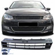 Radiator grille without emblem Gloss Black for VW Polo 5 6R 6C 09-17 - ODGV6014338