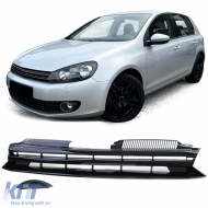 image-10-Radiator grille without emblem gloss black suitable for VW Golf 6 08-12
