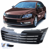 image-28-Radiator grille without emblem Gloss black suitable for VW Passat B7 2010-2015