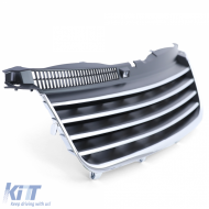 Radiator grille without emblem with chrome strips for VW Passat 3BG 00-05-image-6258894