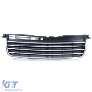 Radiator grille without emblem with chrome strips for VW Passat 3BG 00-05-image-6258895