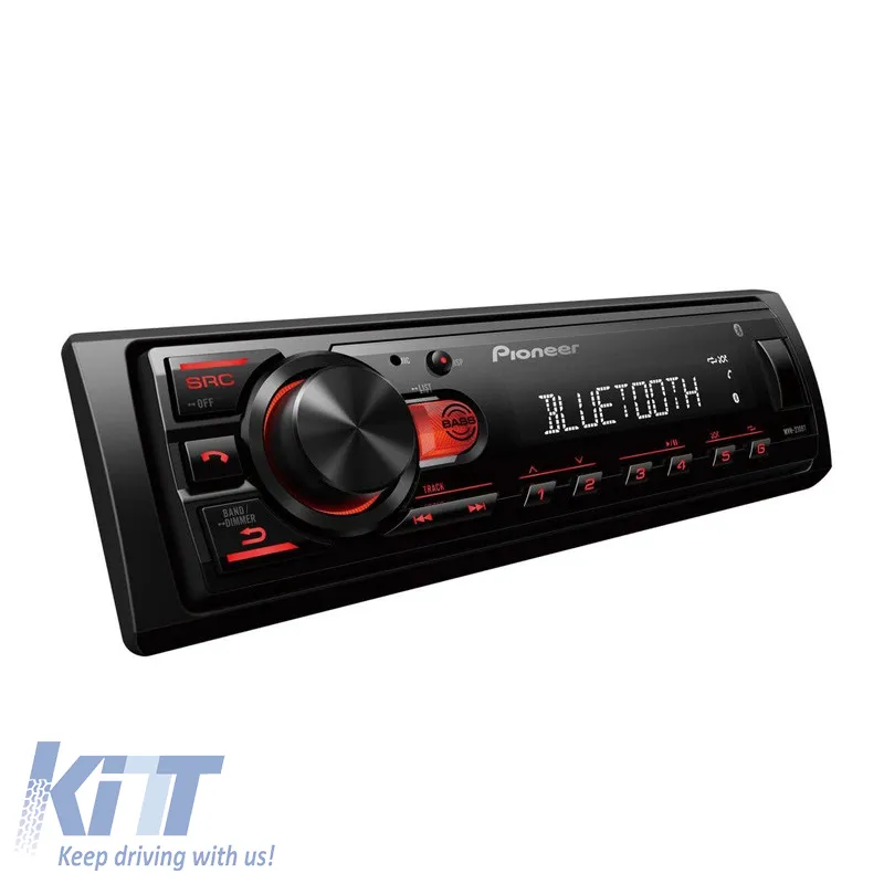 Radio USB / Bluetooth / AUX 4x50W Pioneer MVH-230BT Universal 1DIN with Built-In Microphone