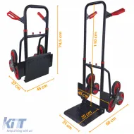 RAMROXX® 150 kg Treppenhandwagen – Treppensteiger mit 305×285 mm Plattform-image-6207885