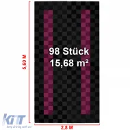 RAMROXX Baldosas de Rendimiento para Garaje Piso 2,8mx5,6m Negro Rosa Set4-image-6276296