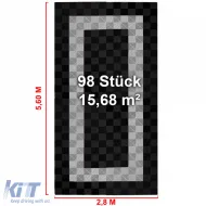RAMROXX Dalles de Performance pour Garage Sol 2,8mx5,6m Noir Blanc Set3-image-6276302