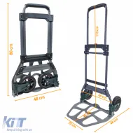 RAMROXX® Faltbarer Transportwagen 125 kg – Teleskopgriff + Große Räder-image-6211020
