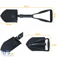 RAMROXX Klappspaten Überleben Schwarz Spaten Hacke Säge inkl. Tasche-image-6203564