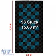 RAMROXX Performance Bodenfliesen Garage Boden 2,8mx5,6m schwarz hellblau 2-image-6276867