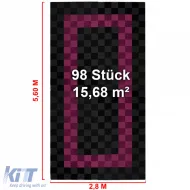 RAMROXX Performance Bodenfliesen Garagenboden 2.8mx5.6m Schwarz Pink Set3-image-6276260