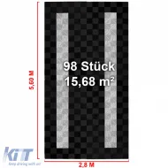 RAMROXX Performance Bodenfliesen Garagenboden 2.8mx5.6m Schwarz Weiß Set4-image-6276569