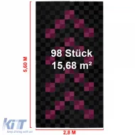 RAMROXX Performance dalles de sol pour garage Sol 2,8mx5,6m noir rose Set1-image-6276172