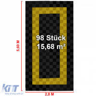 RAMROXX Performance Floor Tiles Garage Floor Floor 2.8mx5.6m Black Yellow Set3-image-6276178