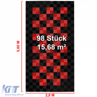 RAMROXX Performance Floor Tiles Garage Floor Floor 2.8mx5.6m Black Red Set2-image-6276290