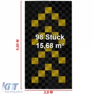 RAMROXX Performance Floor Tiles Garage Floor Floor 2.8mx5.6m Black Yellow Set1-image-6276656