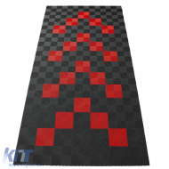 RAMROXX Performance Floor Tiles Garage Floor Floor 2.8mx5.6m Grey Red Set1