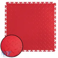 RAMROXX Performance PVC Tile Showroom Floor Ribbed Floor Red 50x50cm-image-6276961