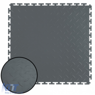 RAMROXX Performance PVC Tile Showroom Floor Ribbed Floor Grey 50x50cm-image-6276983