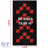 RAMROXX Piastrelle Performance per Garage Dimensioni 2,8mx5,6m Nero Rosso Set1-image-6276368