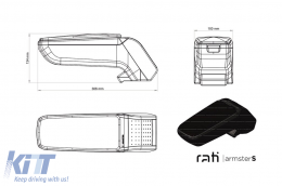 image-64-Rati Armrest model Armster S with black eco leather suitable for Dacia Spring after 2021