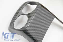 Rear Armrest Box Air Outlet Trim Cover suitable for Mercedes A-Class W177 V177 (2018-Up) Carbon Fiber-image-6063474