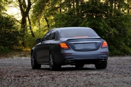 Rear Bumper Air Diffuser Black with Exhaust Muffler Tips Chrome suitable for Mercedes E-Class W213 Sport Line (2016-2019) E63s Design-image-6063664