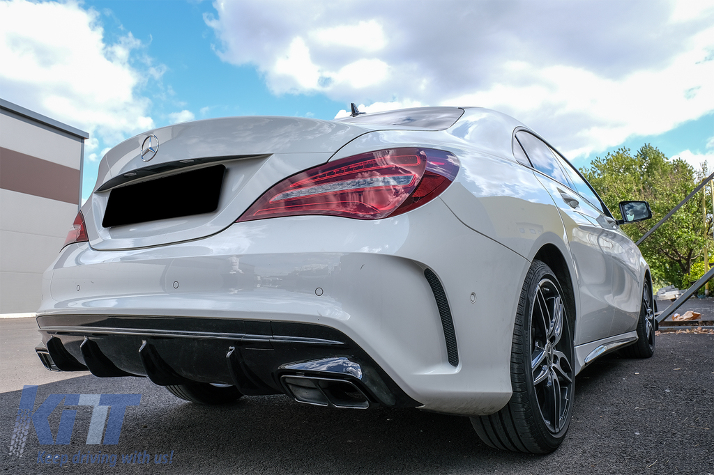 Performance Rear Bumper diffuser addon with ribs fins For MB CLA 45 AMG 2012-2015 