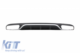 image-65-Rear Bumper Air Diffuser suitable for Mercedes E-Class W213 S213 Standard (2016-2019) E63 Design Chrome Edition