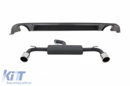 image-2-Rear Bumper Air Diffuser suitable for VW Golf 7.5 VII (2017-Up) with Complete Exhaust System GTI Design