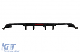 Rear Bumper Air Diffuser suitable for VW Golf 7.5 (2017-2019) R Look Piano Black with LED Red Reflector-image-6080118