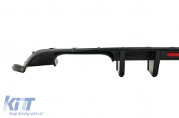 Rear Bumper Air Diffuser suitable for VW Golf 7.5 (2017-2019) R Look Piano Black with LED Red Reflector-image-6080121