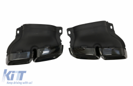 Rear Bumper Air Diffuser with Black Muffler Tips suitable for Mercedes S-Class C217 Coupe (2018-2020) and Central Grille S63 Facelift Design-image-6073754