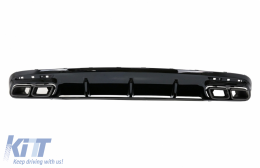 Rear Bumper Air Diffuser with Black Muffler Tips suitable for Mercedes S-Class C217 Coupe (2018-2020) and Central Grille S63 Facelift Design-image-6073764