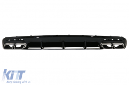 Rear Bumper Air Diffuser with Chrome Muffler Tips and Centrale Grille Black suitable for Mercedes S-Class C217 Coupe (2014-2017) S63 GT-R Design-image-6069693