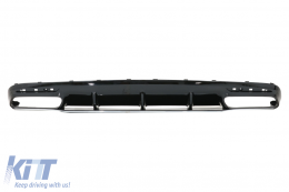 Rear Bumper Air Diffuser with Chrome Muffler Tips and Central Grille Black suitable for Mercedes S-Class C217 Coupe (2018-2020) S63 GT-R Design-image-6069715