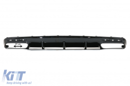 Rear Bumper Air Diffuser with Chrome Muffler Tips and Central Grille Black suitable for Mercedes S-Class C217 Coupe (2018-2020) S63 GT-R Design-image-6069720
