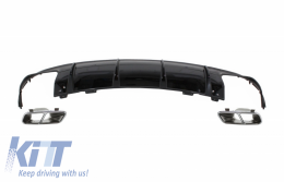 image-73-Rear Bumper Air Diffuser with Ehaust Muffler Tips suitable for Mercedes CLA W117 X117 Shooting Brake (2013-2018) Facelift CLA45 Look