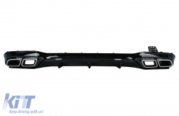 image-61-Rear Bumper Air Diffuser with Exhaust Muffler Tips Chrome suitable for Mercedes E-Class W213 Sport Line (2016-2019) E63 Design