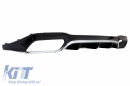 Rear Bumper Air Diffuser with Exhaust Muffler Tips Chrome Edition suitable for Mercedes E-Class W213 AMG Line (2016-2019) E63 Design-image-6044687