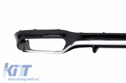 Rear Bumper Air Diffuser with Exhaust Muffler Tips Chrome Edition suitable for Mercedes E-Class W213 AMG Line (2016-2019) E63 Design-image-6044688
