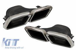 Rear Bumper Air Diffuser with Exhaust Muffler Tips Chrome Edition suitable for Mercedes E-Class W213 AMG Line (2016-2019) E63 Design-image-6044692