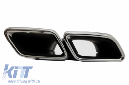 Rear Bumper Air Diffuser with Exhaust Muffler Tips Chrome Edition suitable for Mercedes E-Class W213 AMG Line (2016-2019) E63 Design-image-6044694