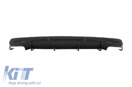 Rear Bumper Air Diffuser with Exhaust Muffler Tips suitable for Mercedes CLA W117 X117 Shooting Brake (2013-2018) Facelift CLA45 Look Black-image-6047187