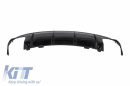 Rear Bumper Air Diffuser with Exhaust Muffler Tips suitable for Mercedes CLA W117 X117 Shooting Brake (2013-2018) Facelift CLA45 Look Black-image-6047188