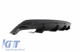 Rear Bumper Air Diffuser with Exhaust Muffler Tips suitable for Mercedes CLA W117 X117 Shooting Brake (2013-2018) Facelift CLA45 Look Black-image-6047189