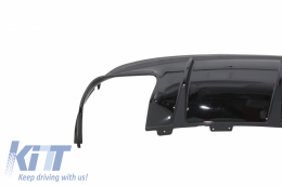 Rear Bumper Air Diffuser with Exhaust Muffler Tips suitable for Mercedes CLA W117 X117 Shooting Brake (2013-2018) Facelift CLA45 Look Black-image-6047190