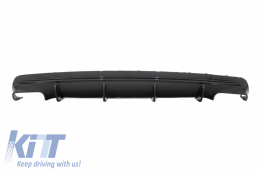 Rear Bumper Air Diffuser with Exhaust Muffler Tips Black suitable for Mercedes W117 CLA (2013-2018) Facelift CLA45 Carbon Look-image-6047526