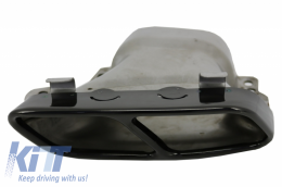 Rear Bumper Air Diffuser with Exhaust Muffler Tips Black suitable for Mercedes W117 CLA (2013-2018) Facelift CLA45 Carbon Look-image-6047531