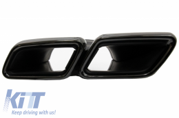 Rear Bumper Air Diffuser with Exhaust Muffler Tips suitable for Mercedes E-Class W213 Sport Line (2016-2019) E63 Design All Black-image-6052017